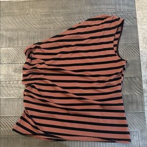 a new day Black and Brown Striped Top